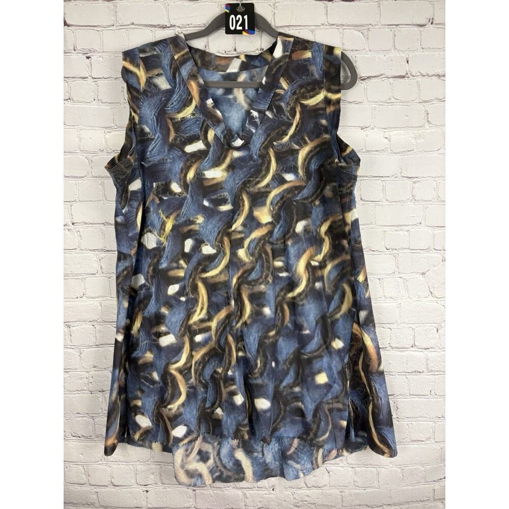 SKIF SKIFO Oversize Women’s Blue Print Sleeveless Shift Tunic Dress OS
